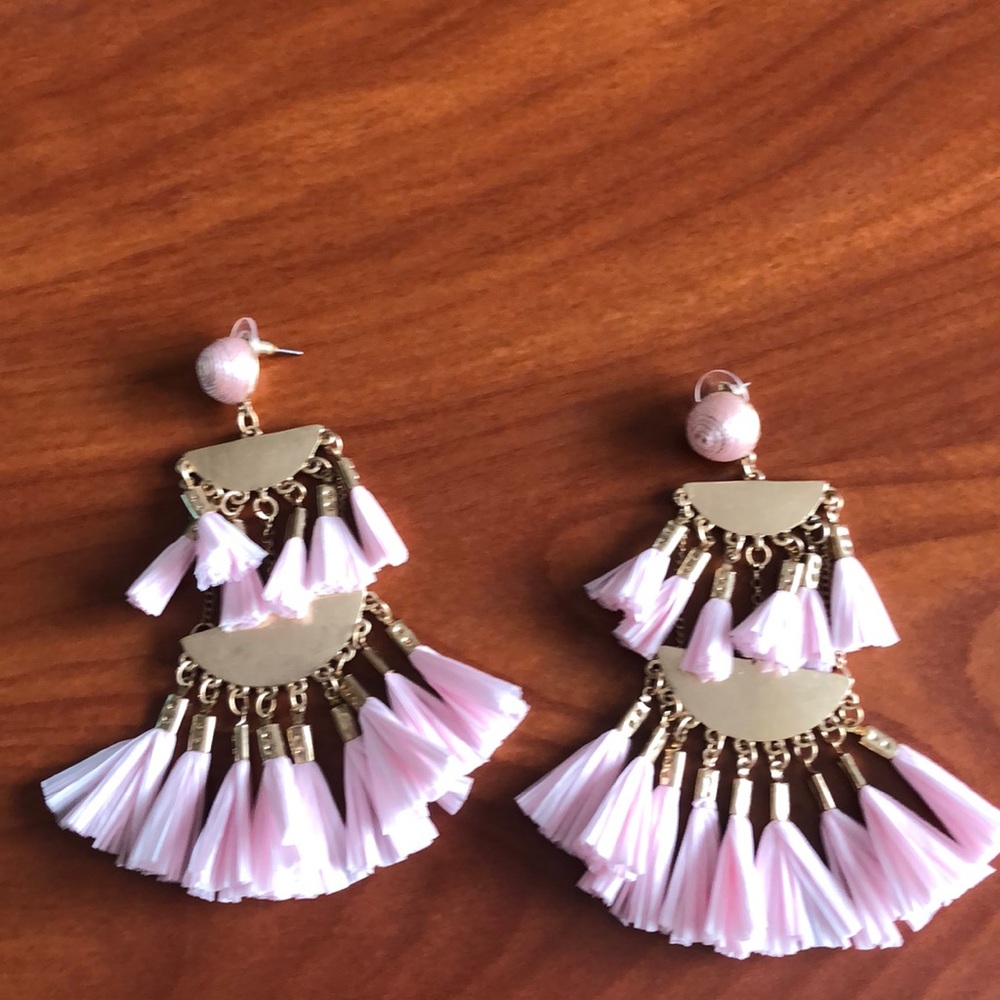 Pink statement earrings